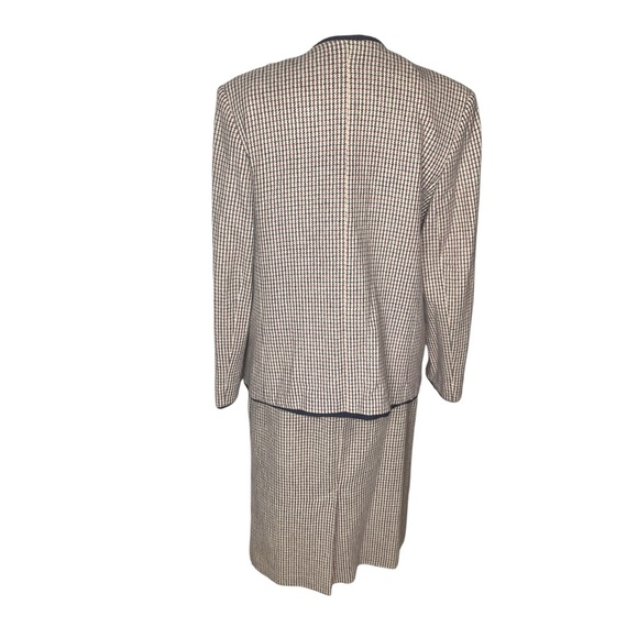 Country Suburbans Wool Skirt Suit Vintage Houndstooth Made USA Size 12 - Picture 2 of 7